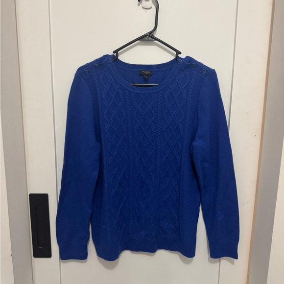 Talbots Sweaters - Talbots Royal Blue Button-Shoulder Sweater 🐙